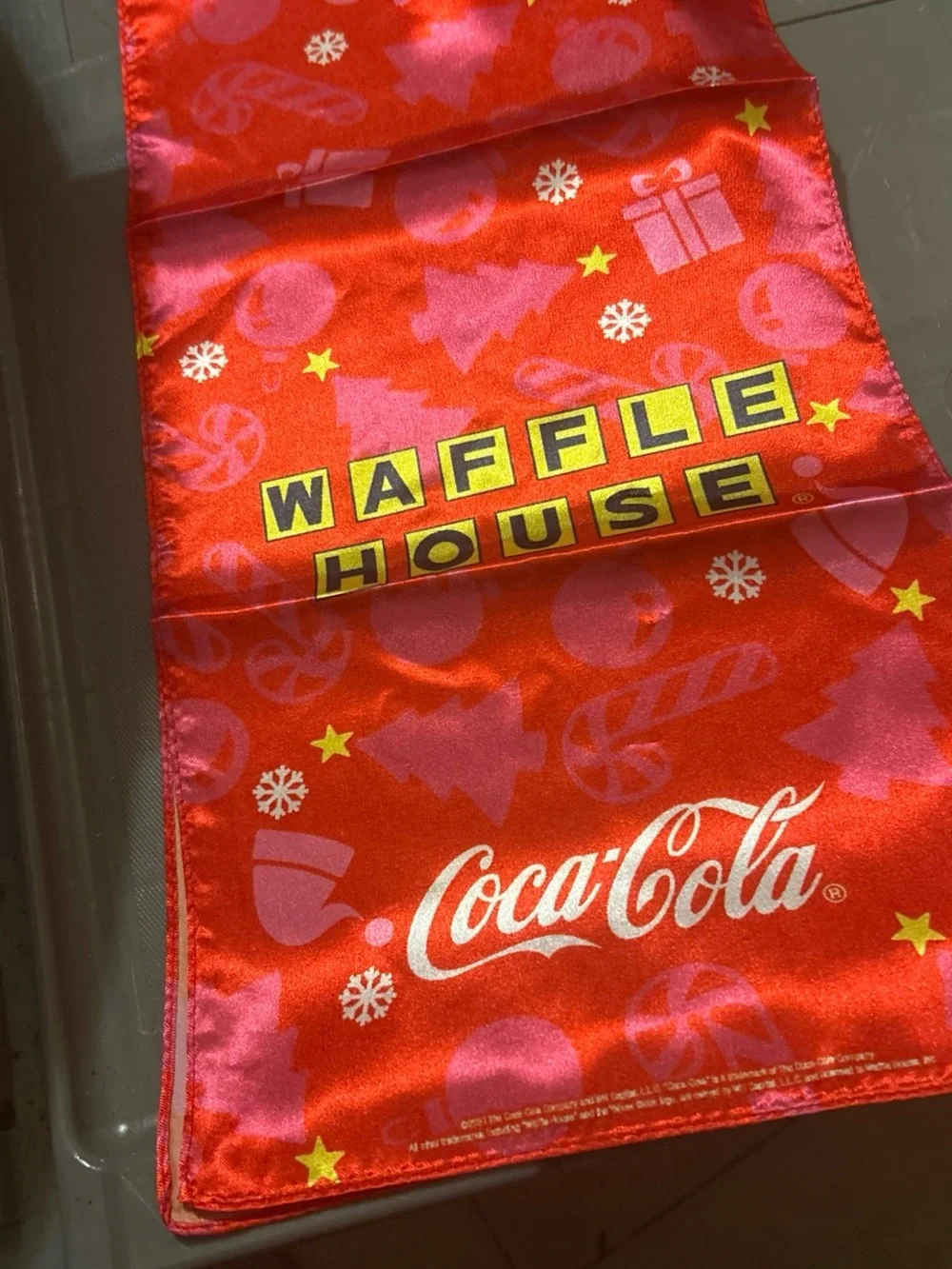 Waffle House x Coca-Cola Red Holiday Satin Scarf